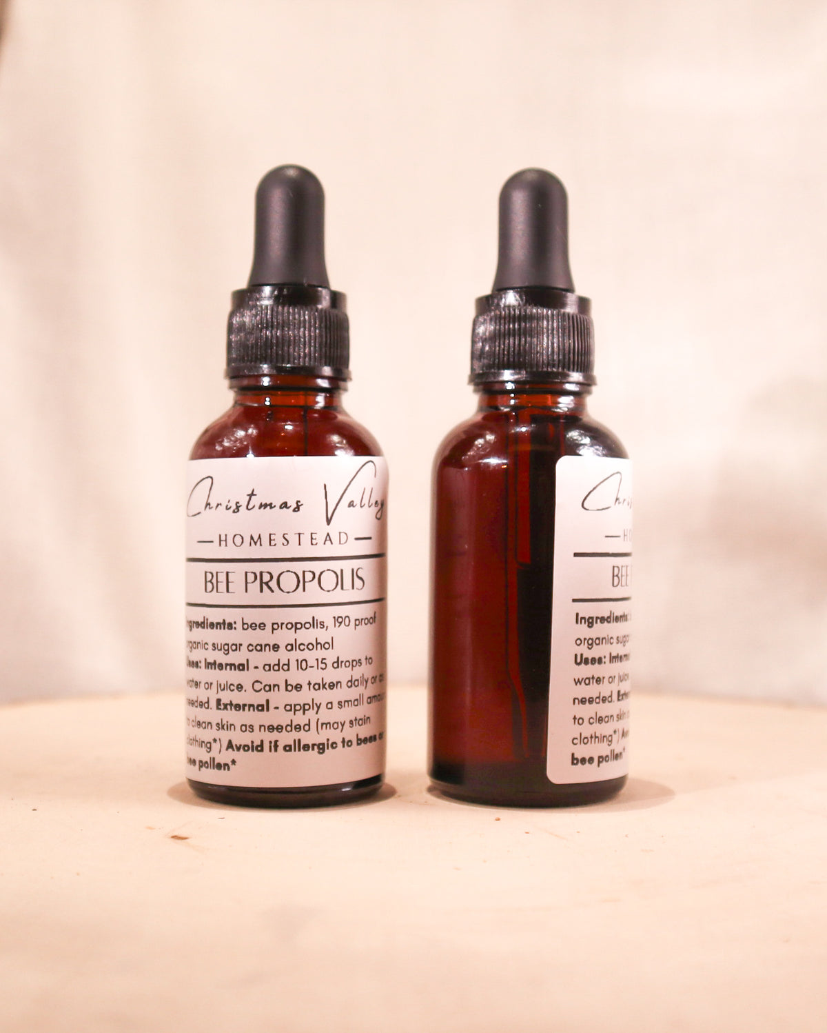 Bee Propolis Tincture - 1 ounce amber glass dropper bottle