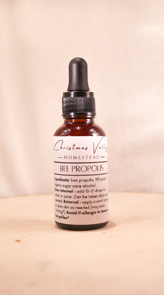 Bee Propolis Tincture - 1 ounce amber glass dropper bottle
