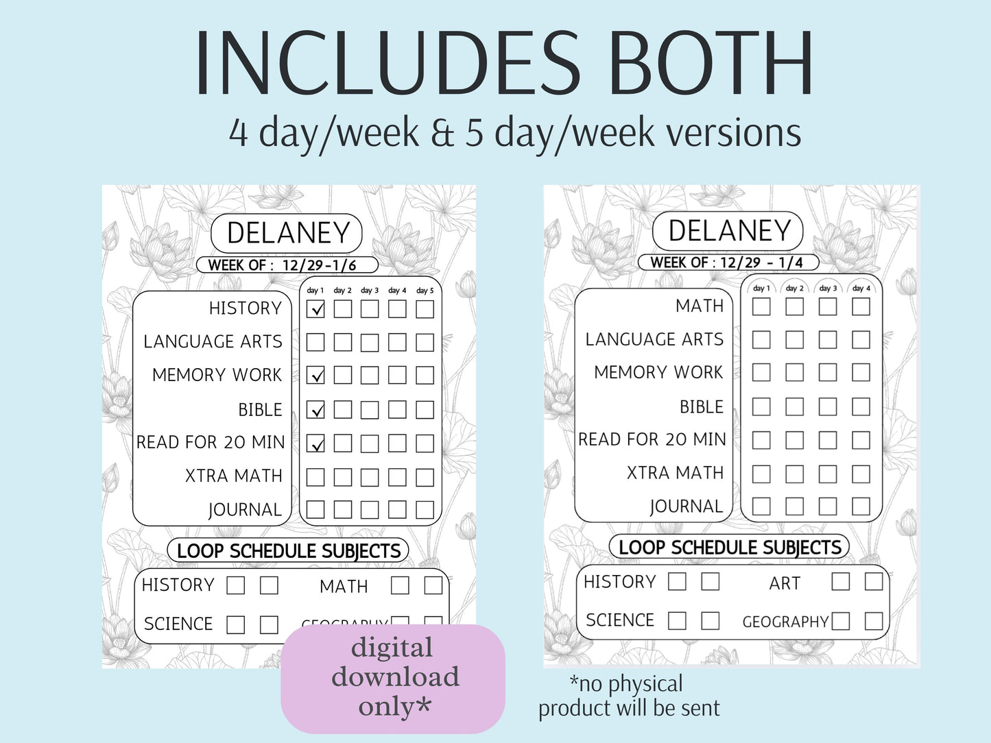 Homeschool Checklist Template