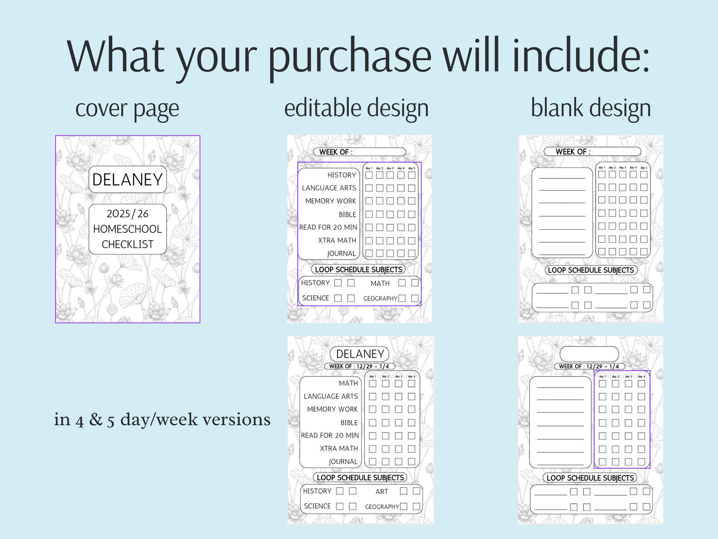 Homeschool Checklist Template