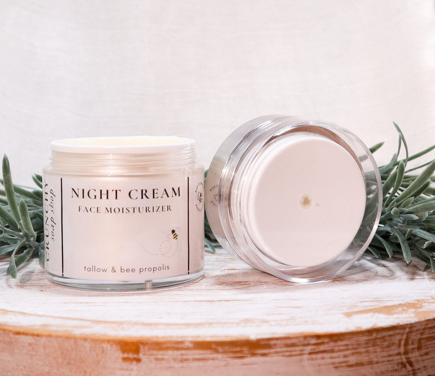 Tallow Face Cream with Bee Propolis & Vitamin E | Nourishing Natural Moisturizer | Grass Fed Suet Tallow Skincare | Pump Jar