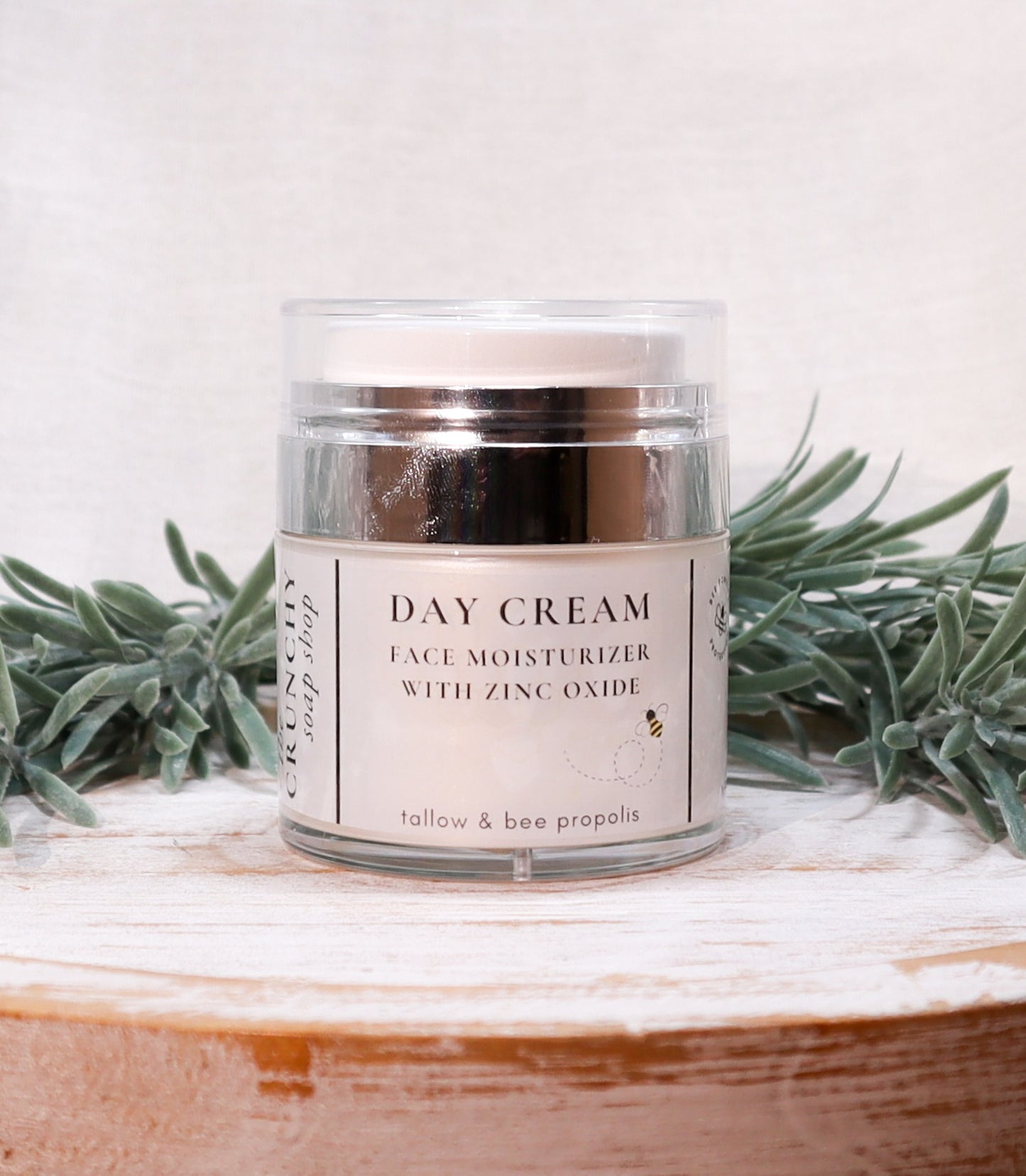 Tallow Face Cream | Bee Propolis, Non-Nano Zinc Oxide & Vitamin E | Natural Moisturizer | Grass Fed Suet Tallow Skincare | Pump Jar