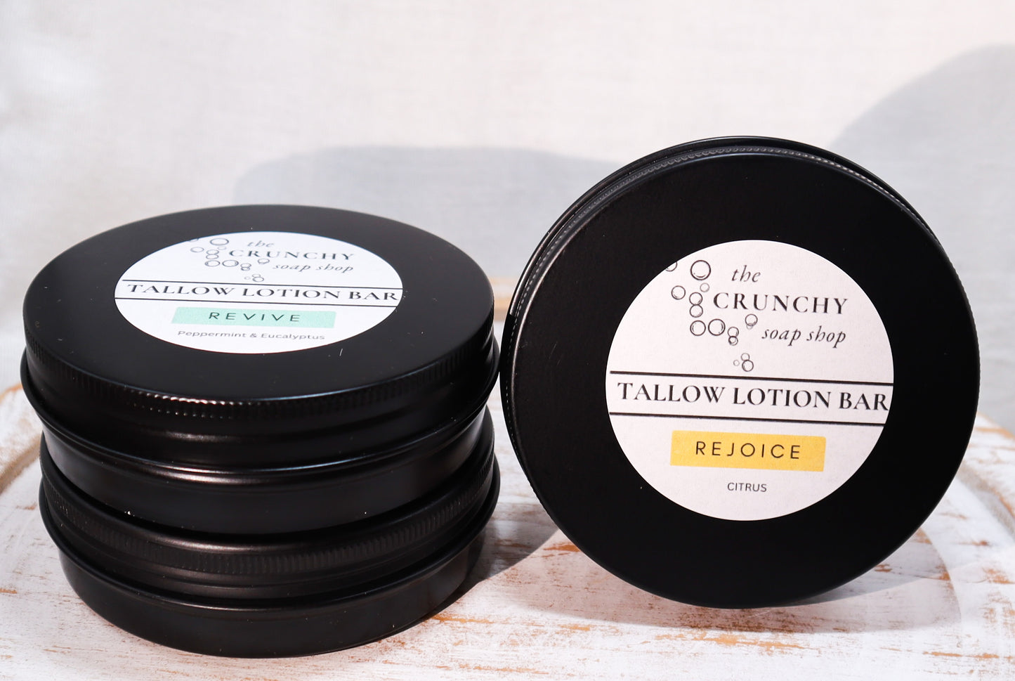 Tallow Lotion Bar | Grass Fed Suet Tallow, Shea Butter & Beeswax | Essential Oils | Tin Container | On-the-Go Moisturizer