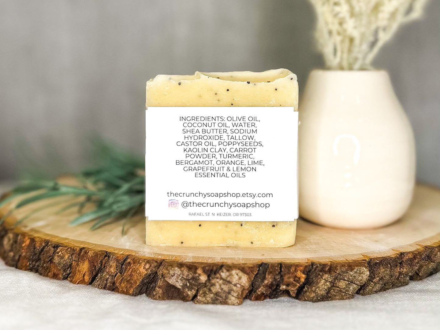 Lemon Poppyseed Bar Soap-Handmade-Artisan-Cold Process