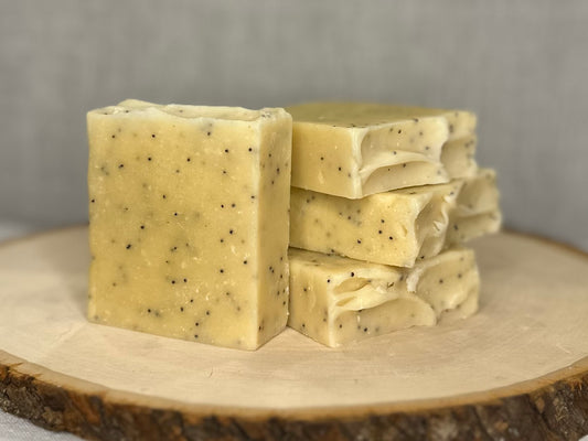 Lemon Poppyseed Bar Soap-Handmade-Artisan-Cold Process