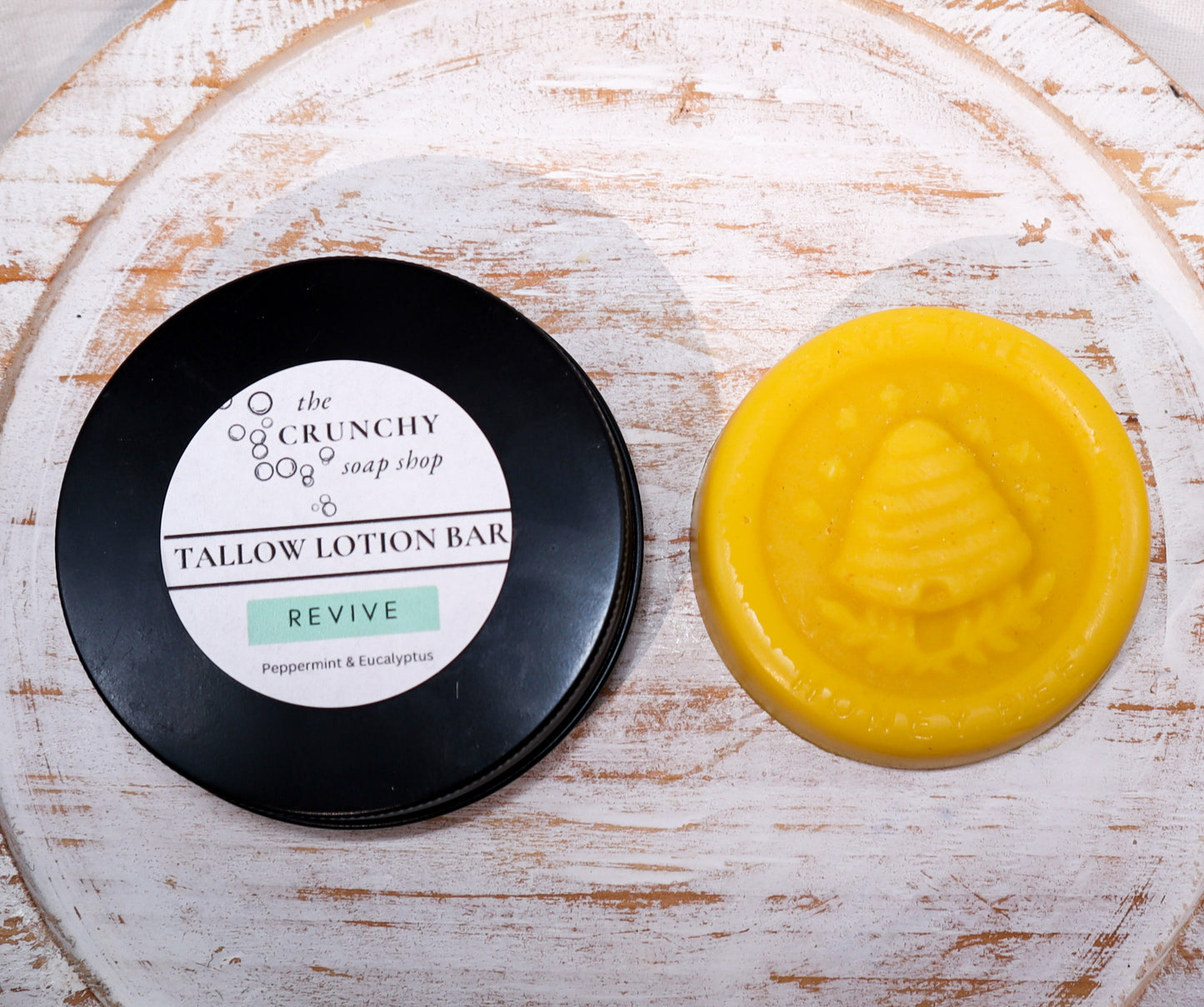 Tallow Lotion Bar | Grass Fed Suet Tallow, Shea Butter & Beeswax | Essential Oils | Tin Container | On-the-Go Moisturizer