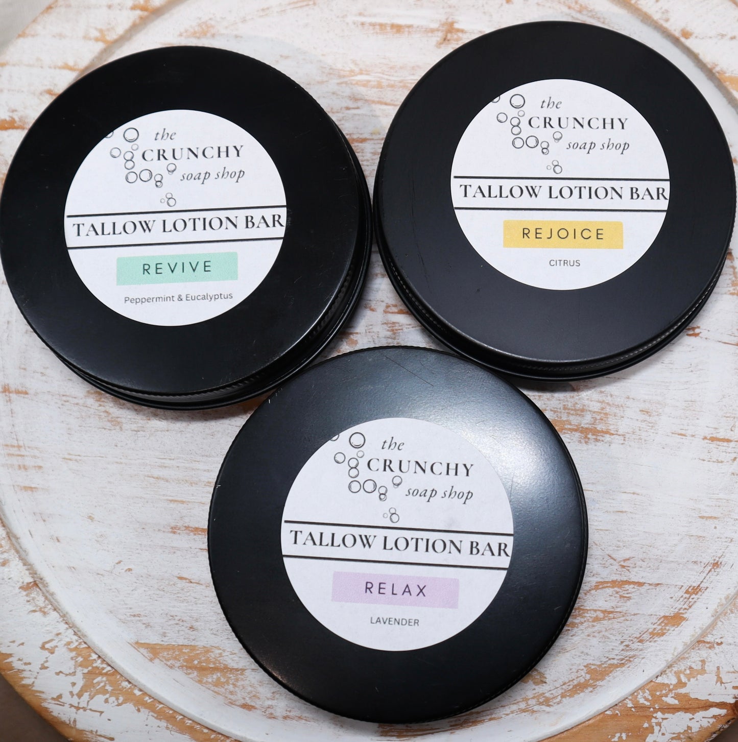 Tallow Lotion Bar | Grass Fed Suet Tallow, Shea Butter & Beeswax | Essential Oils | Tin Container | On-the-Go Moisturizer