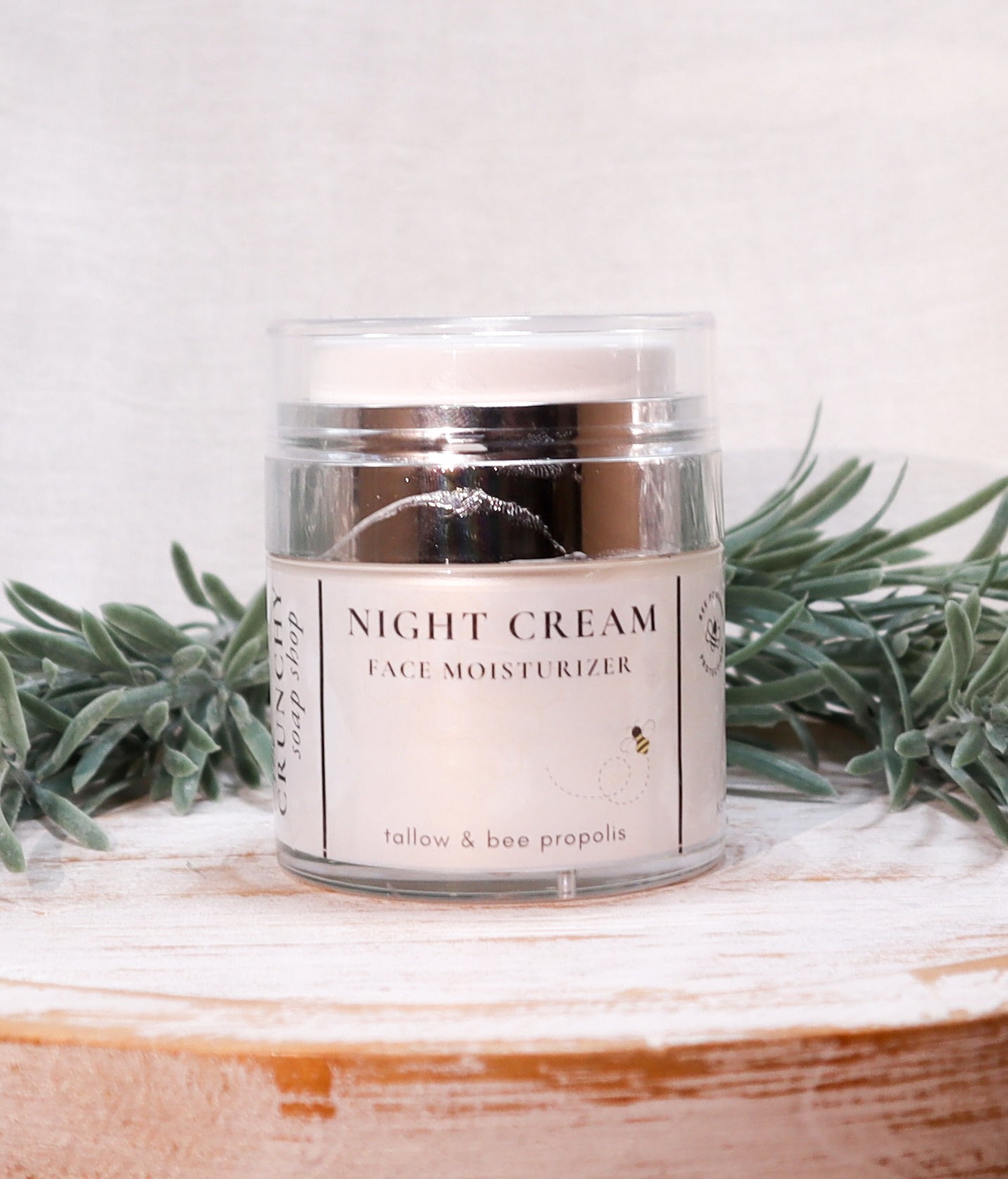 Tallow Face Cream with Bee Propolis & Vitamin E | Nourishing Natural Moisturizer | Grass Fed Suet Tallow Skincare | Pump Jar